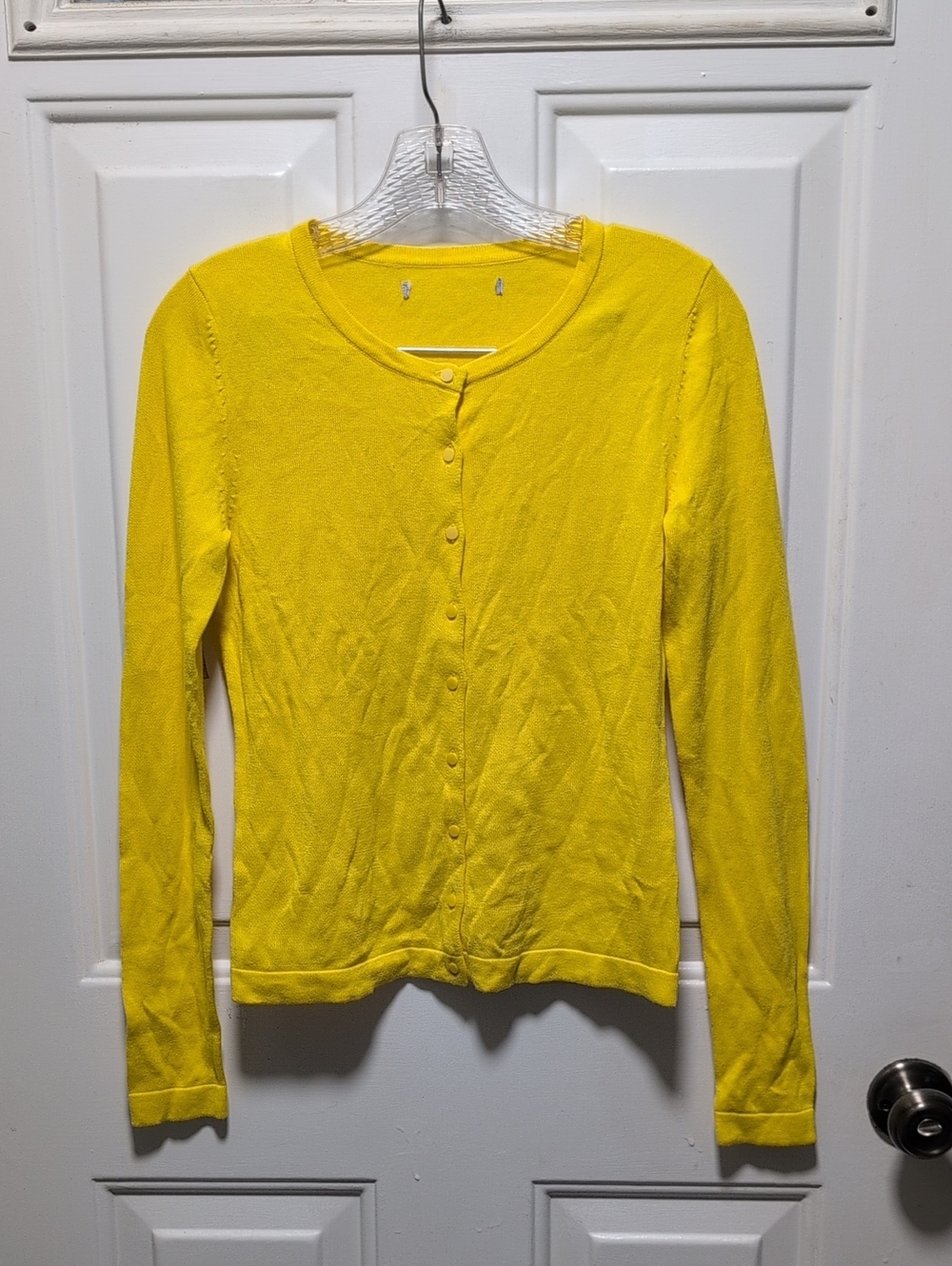 Yellow Women's Button-Front Cardigan